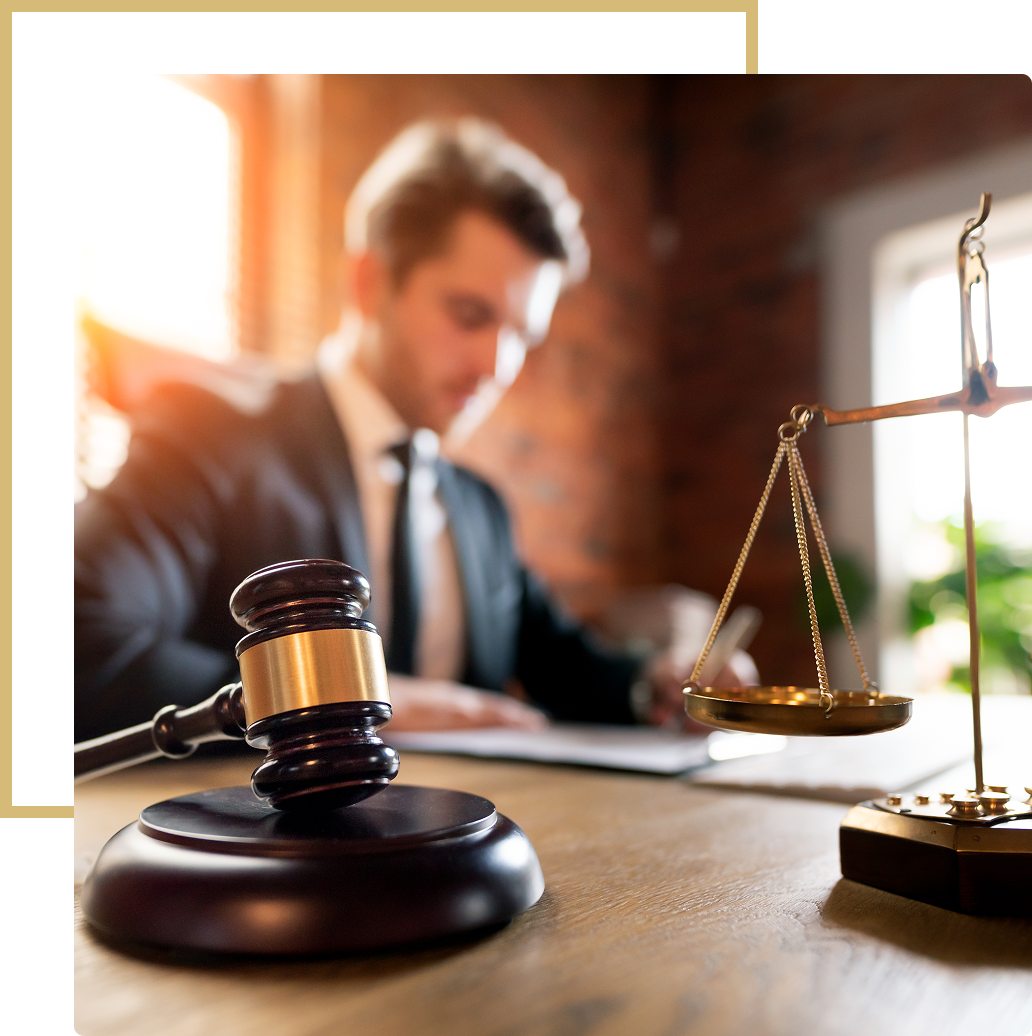 Group 83 A judge 's gavel sitting on top of a wooden table.