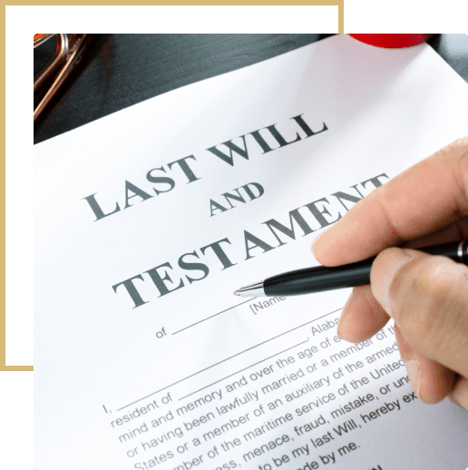 45 A person is signing a last will and testament.